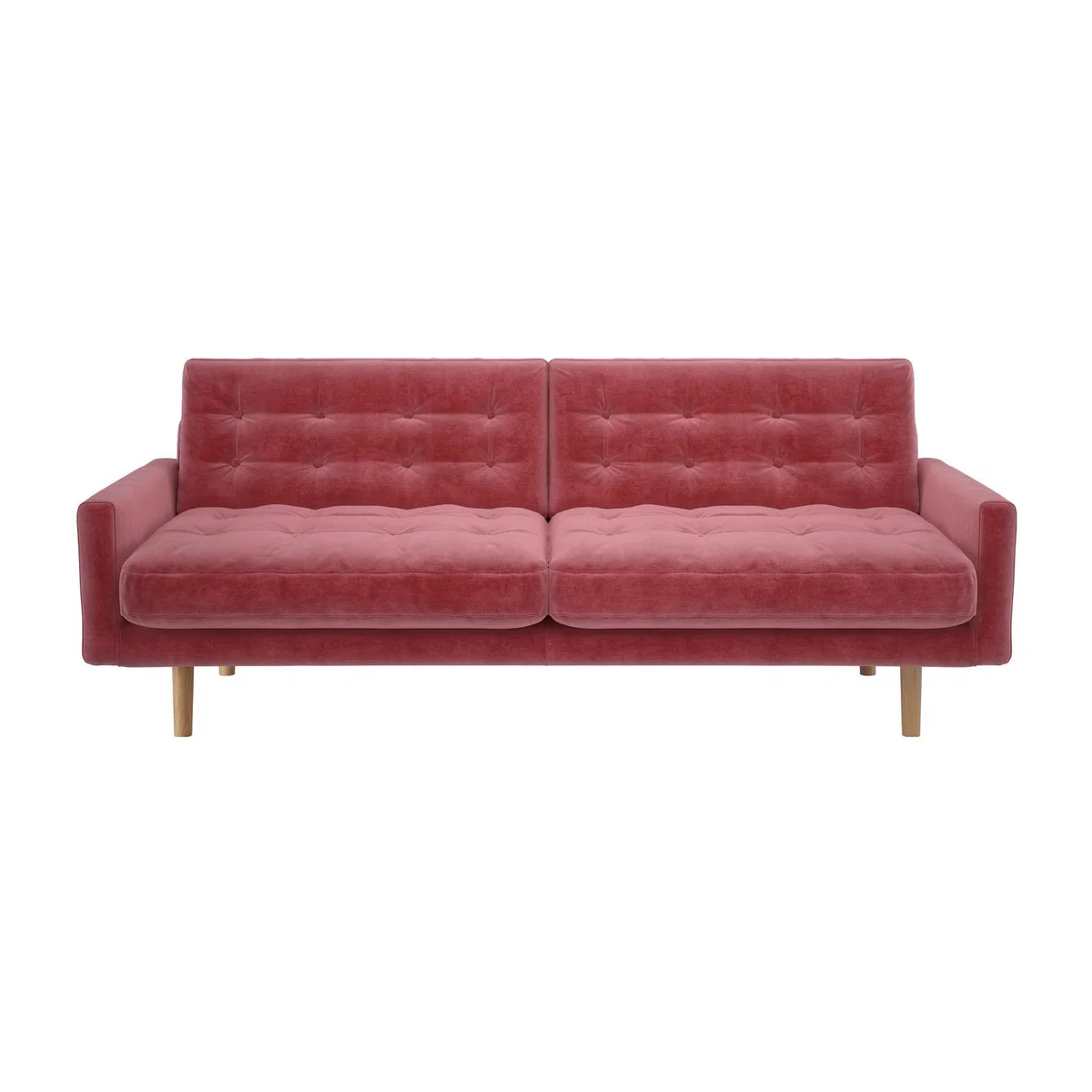 Habitat Fenner 3 Seater Velvet Sofa - dusty rose – image 1
