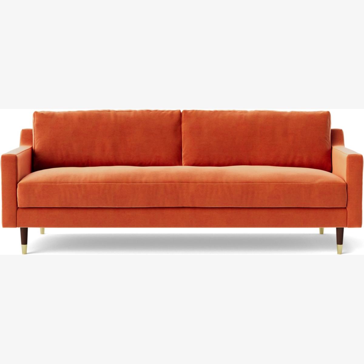 Swoon Rieti Velvet 3 Seater Sofa - Burnt Orange – image 1