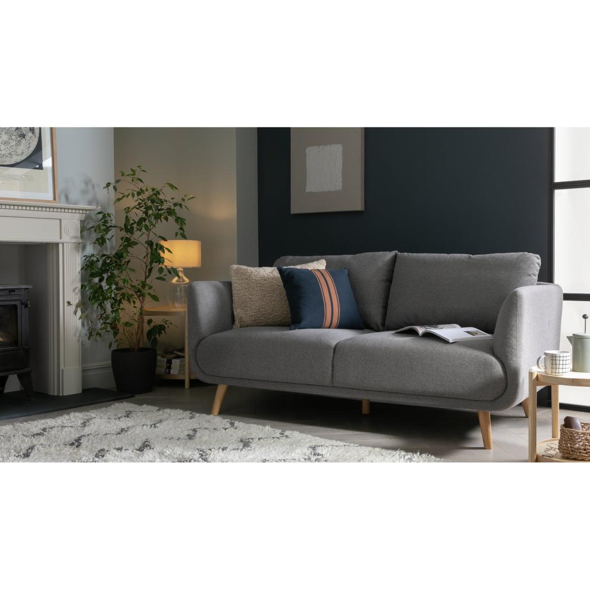 Habitat Alfie Fabric 3 Seater Sofa - Grey – image 3