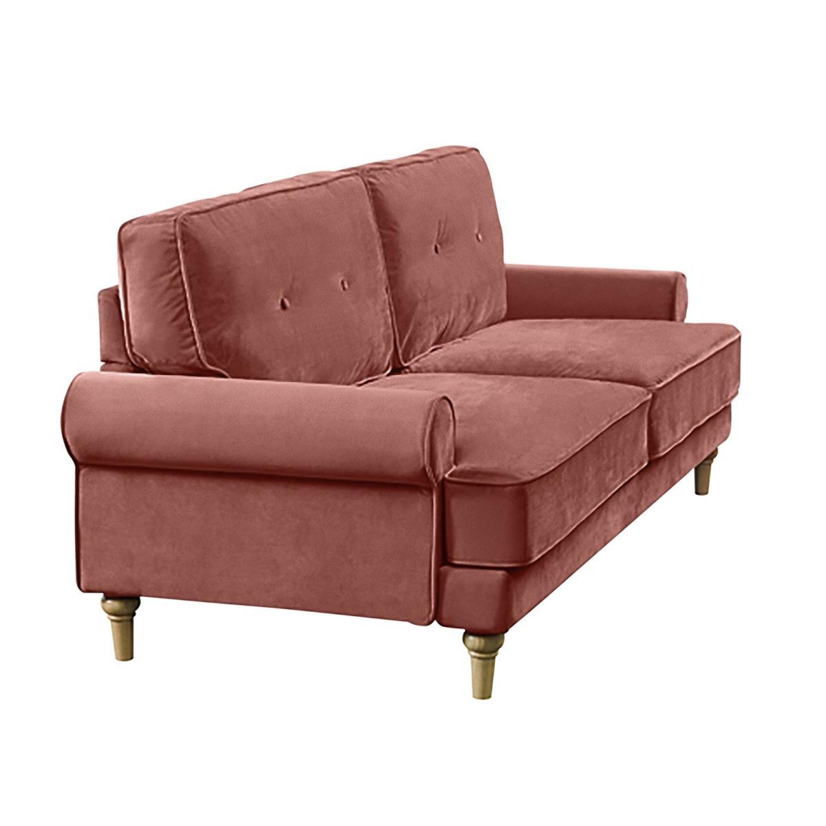 Habitat Vienna 3 Seater Velvet Sofa - Rose – image 4