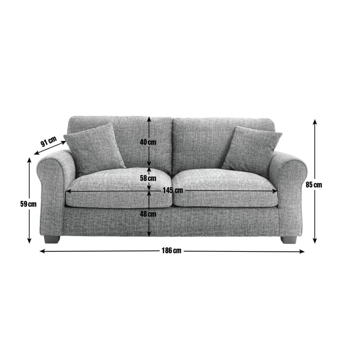 Habitat Lisbon Fabric 3 Seater Sofa - Grey – image 4