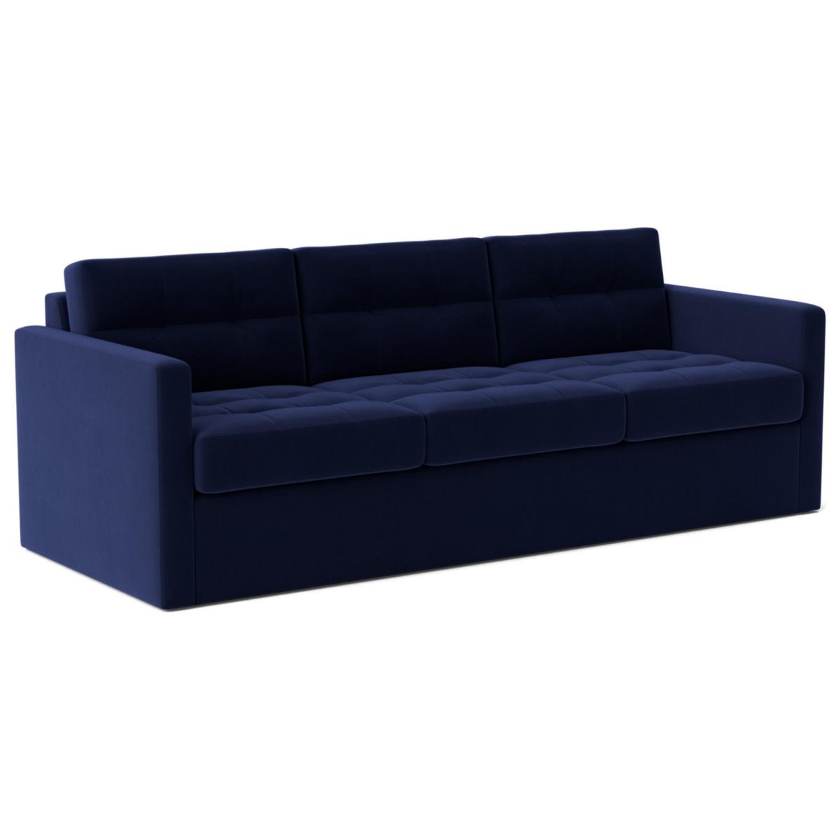 Swoon Berlin Velvet 3 Seater Sofa Bed - Ink Blue – image 4