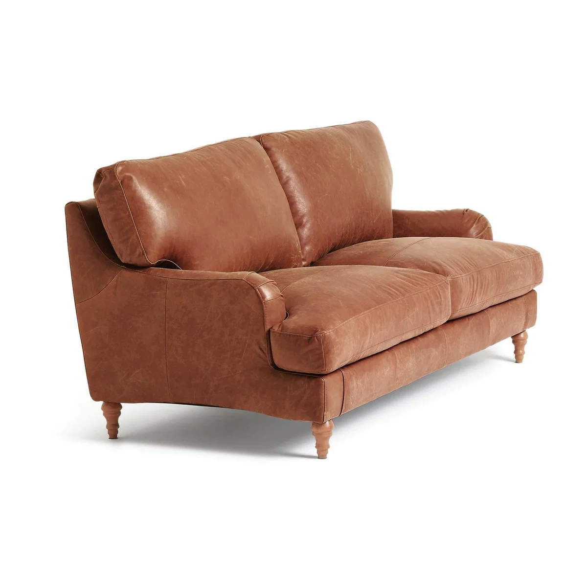 Habitat Livingston 3 Seater Leather Sofa - Tan – image 7