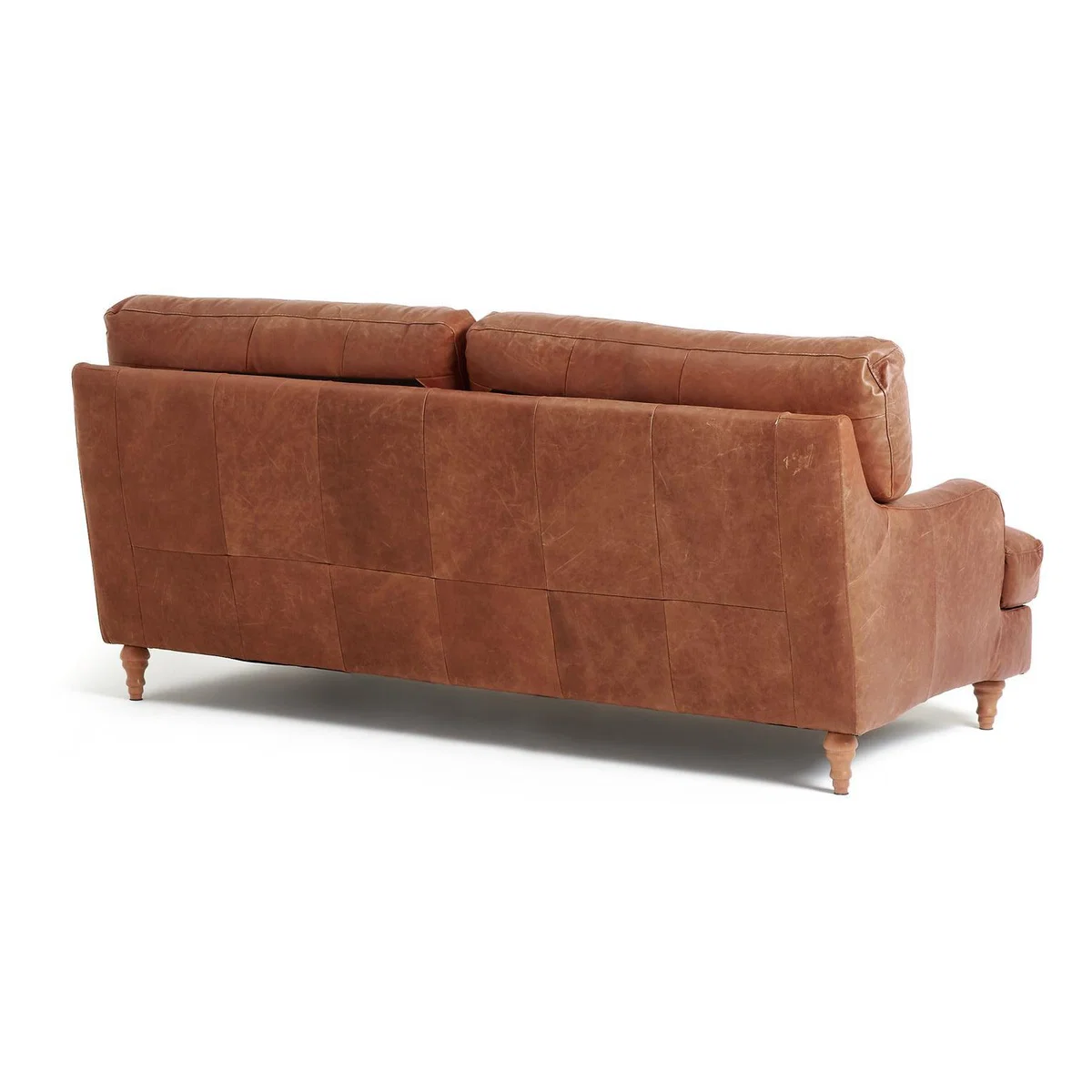 Habitat Livingston 3 Seater Leather Sofa - Tan – image 8