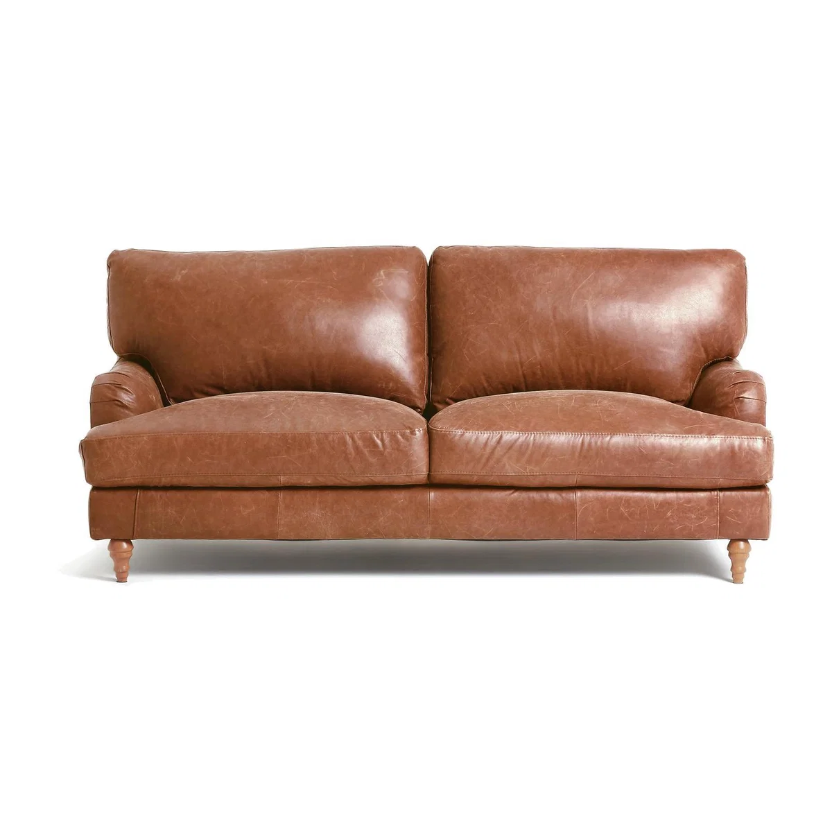 Habitat Livingston 3 Seater Leather Sofa - Tan – image 1
