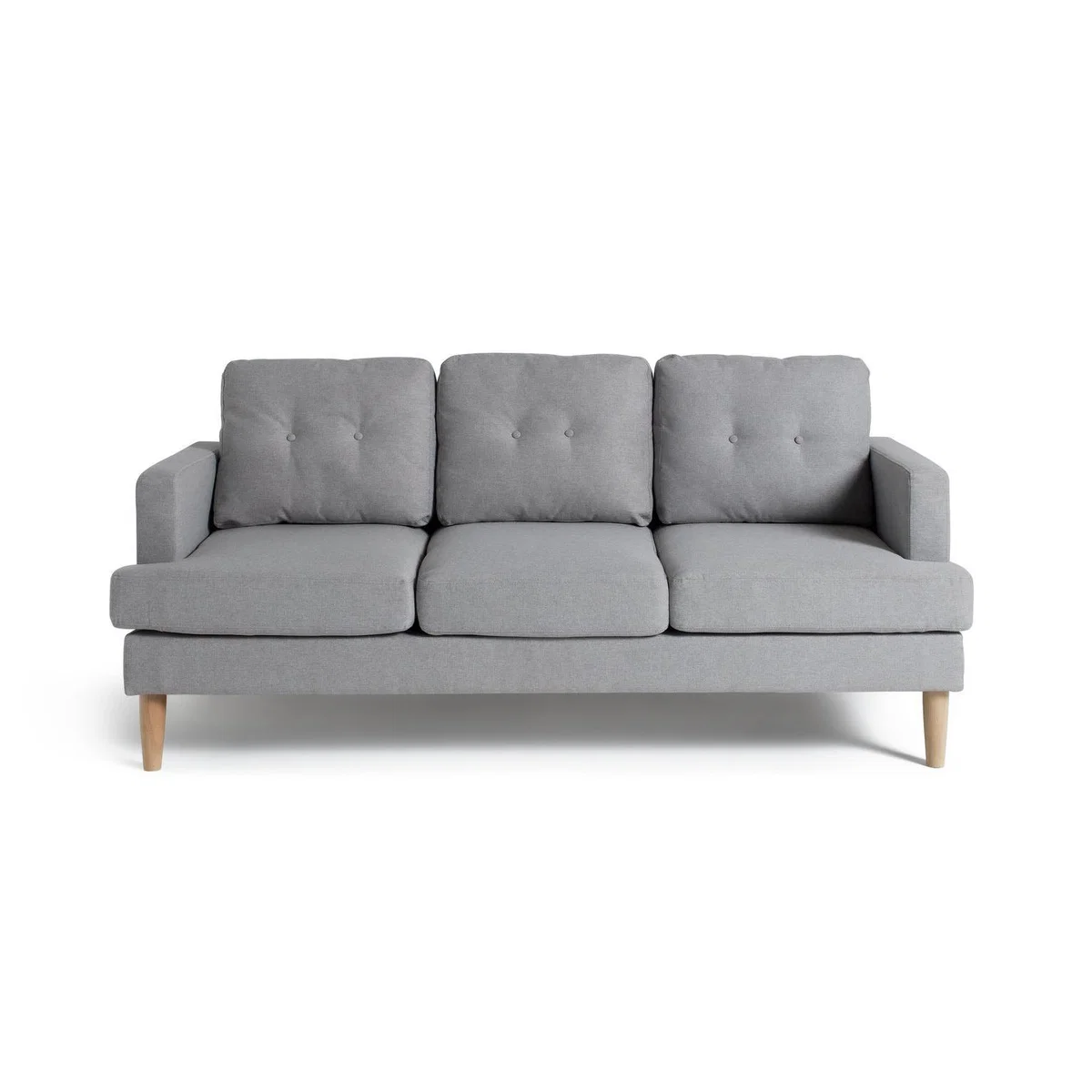 Habitat Joshua 3 Seater Fabric Sofa - Light Grey – image 4