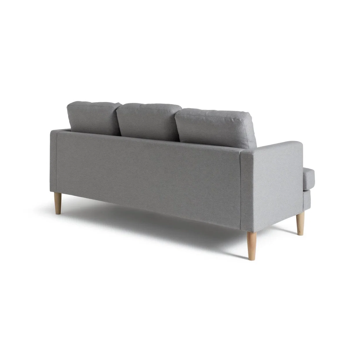 Habitat Joshua 3 Seater Fabric Sofa - Light Grey – image 5
