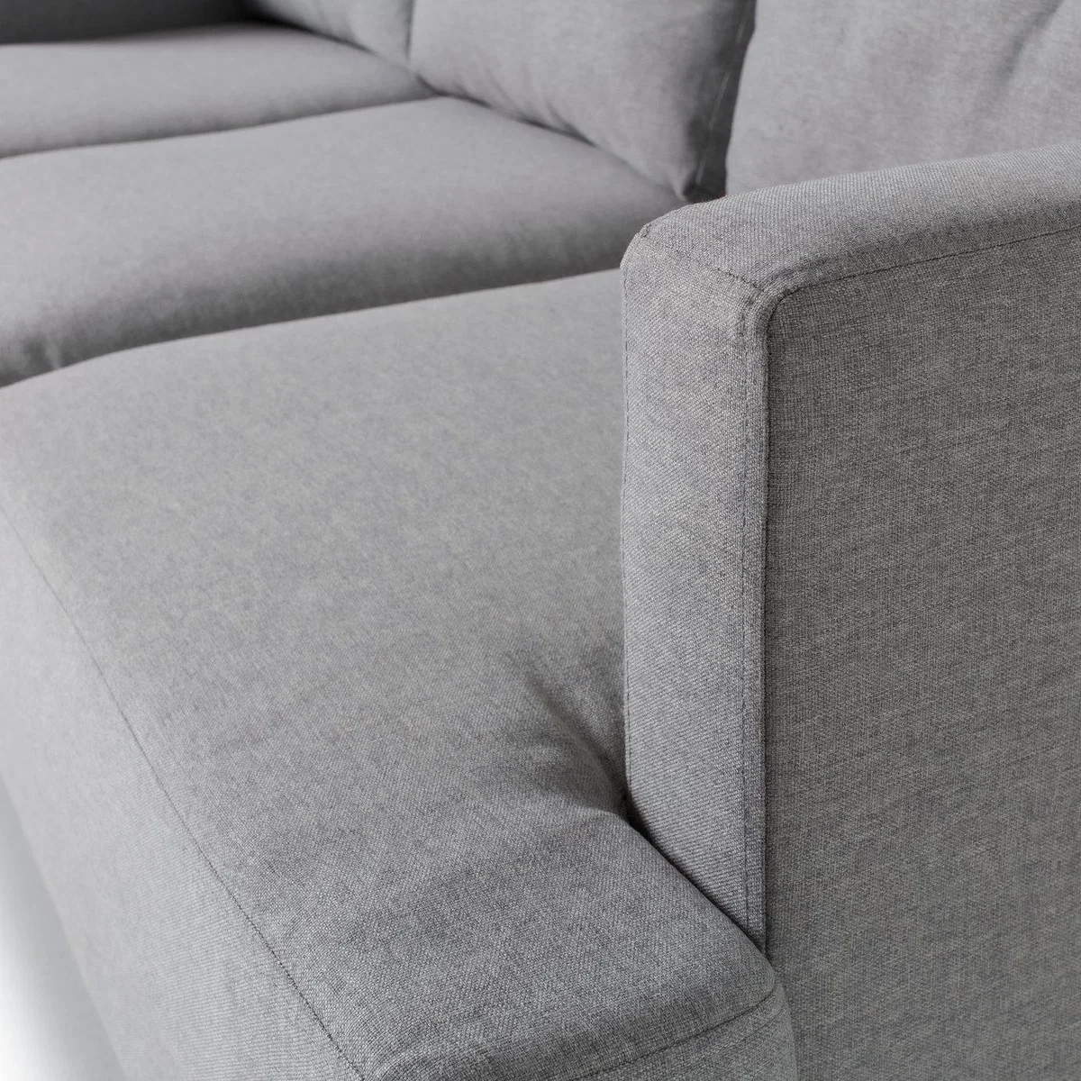 Habitat Joshua 3 Seater Fabric Sofa - Light Grey – image 7