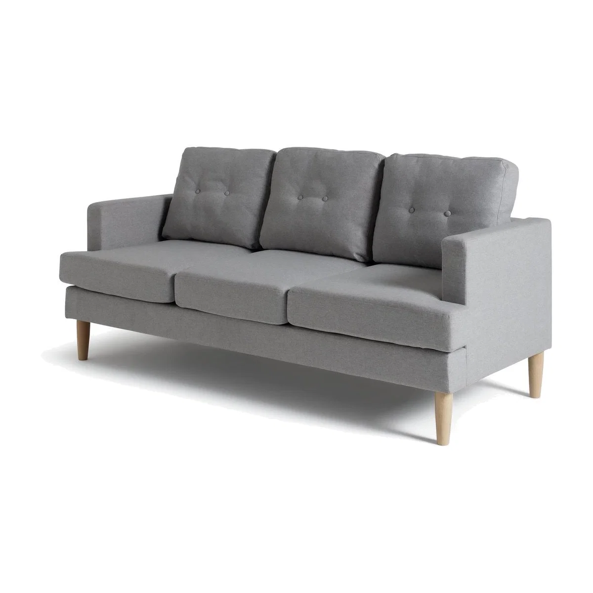 Habitat Joshua 3 Seater Fabric Sofa - Light Grey – image 1