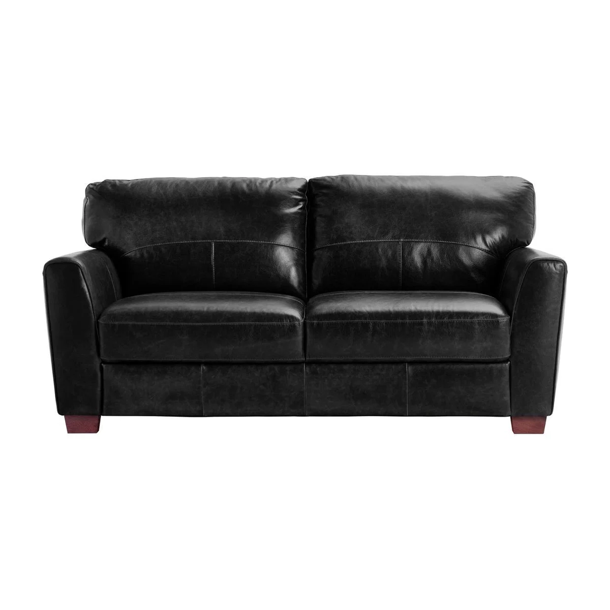 Habitat Milford 3 Seater Leather Sofa - Black – image 1