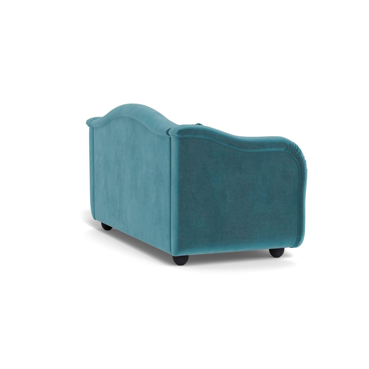 Heal's Tetbury 3 Seater Sofa Smart Luxe Velvet Airforce Blue Walnut Stained Beech Feet – image 5