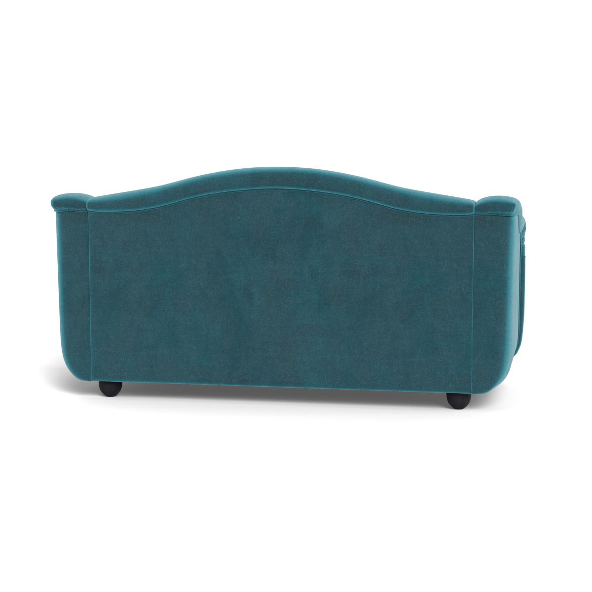 Heal's Tetbury 3 Seater Sofa Smart Luxe Velvet Airforce Blue Walnut Stained Beech Feet – image 6