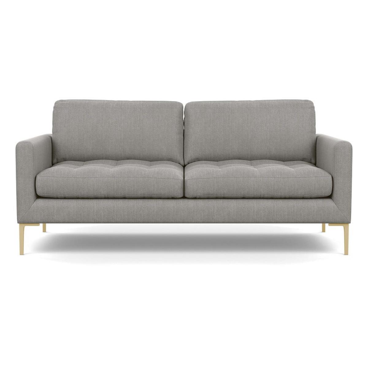 Heal's Eton 3 Seater Sofa Texture Pale Grey Brass Feet – image 2