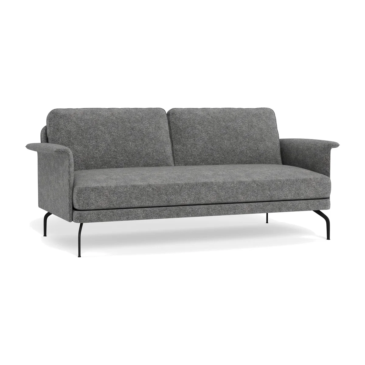 Heal's Iver 3 Seater Sofa Melton Wool Shale Black Feet – image 1