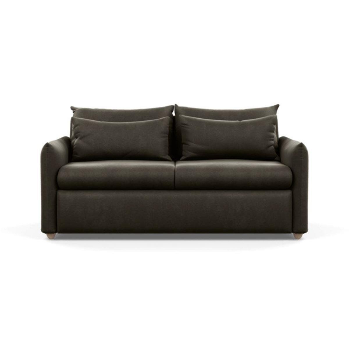 Heal's Pillow 3 Seater Sofa Bed Smart Luxe Velvet Cognac Black Feet - Heal's UK Furniture – image 24