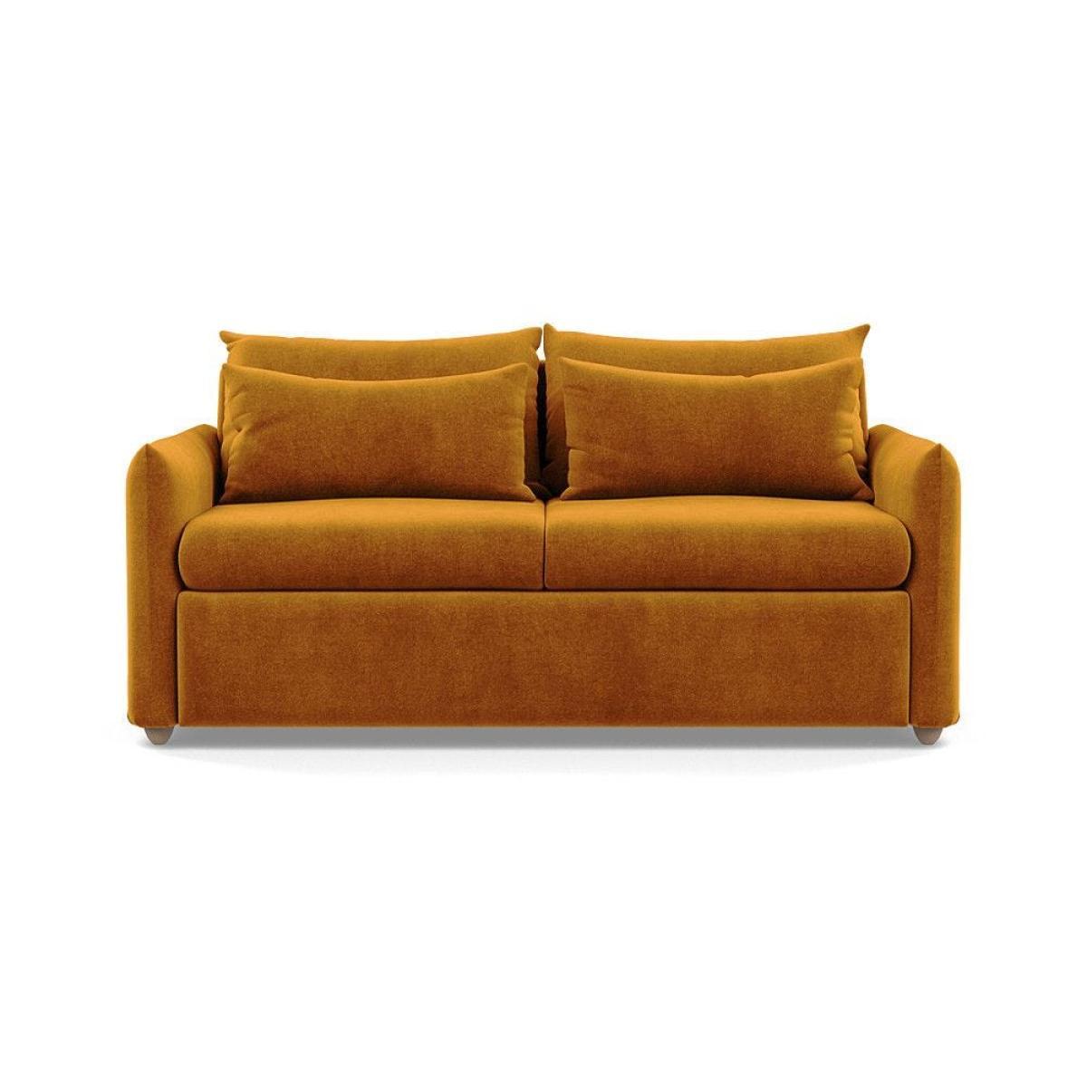 Heal's Pillow 3 Seater Sofa Bed Smart Luxe Velvet Cognac Black Feet - Heal's UK Furniture – image 4