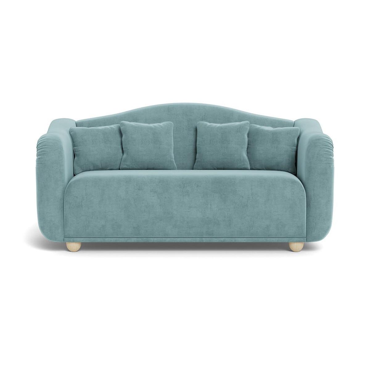 Heal's Tetbury 3 Seater Sofa Smart Luxe Velvet Mineral Blue Natural Feet – image 2
