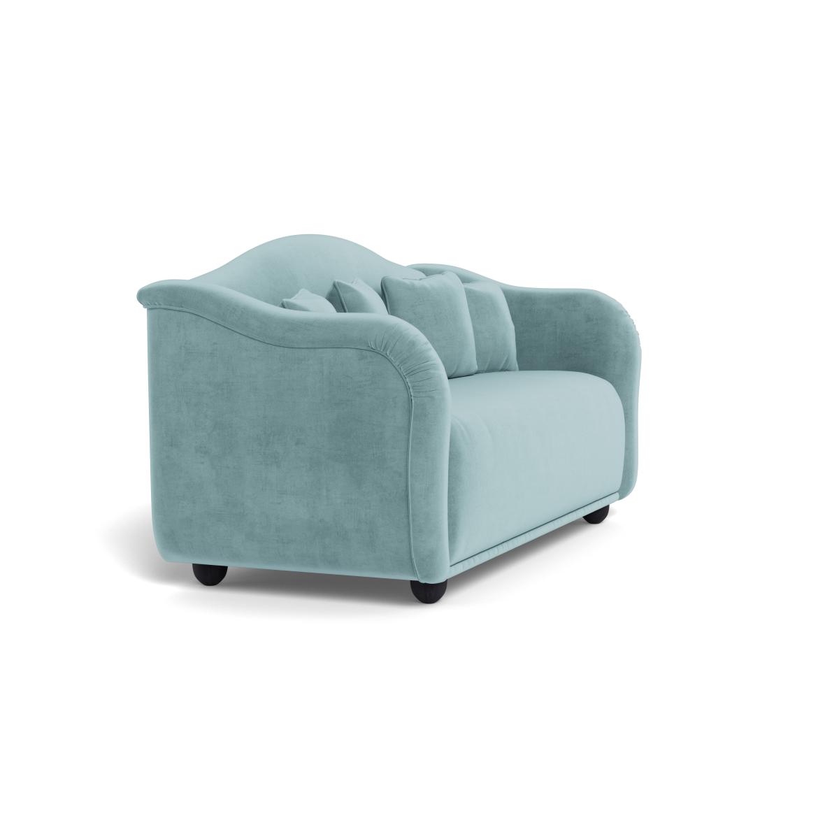 Heal's Tetbury 3 Seater Sofa Smart Luxe Velvet Mineral Blue Natural Feet – image 3