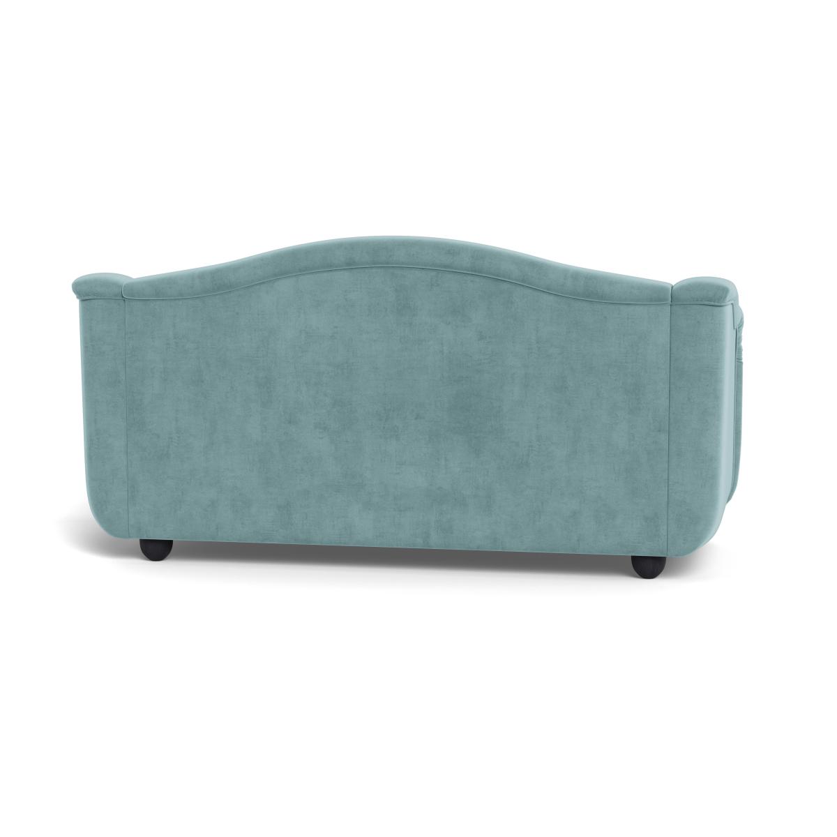 Heal's Tetbury 3 Seater Sofa Smart Luxe Velvet Mineral Blue Natural Feet – image 6