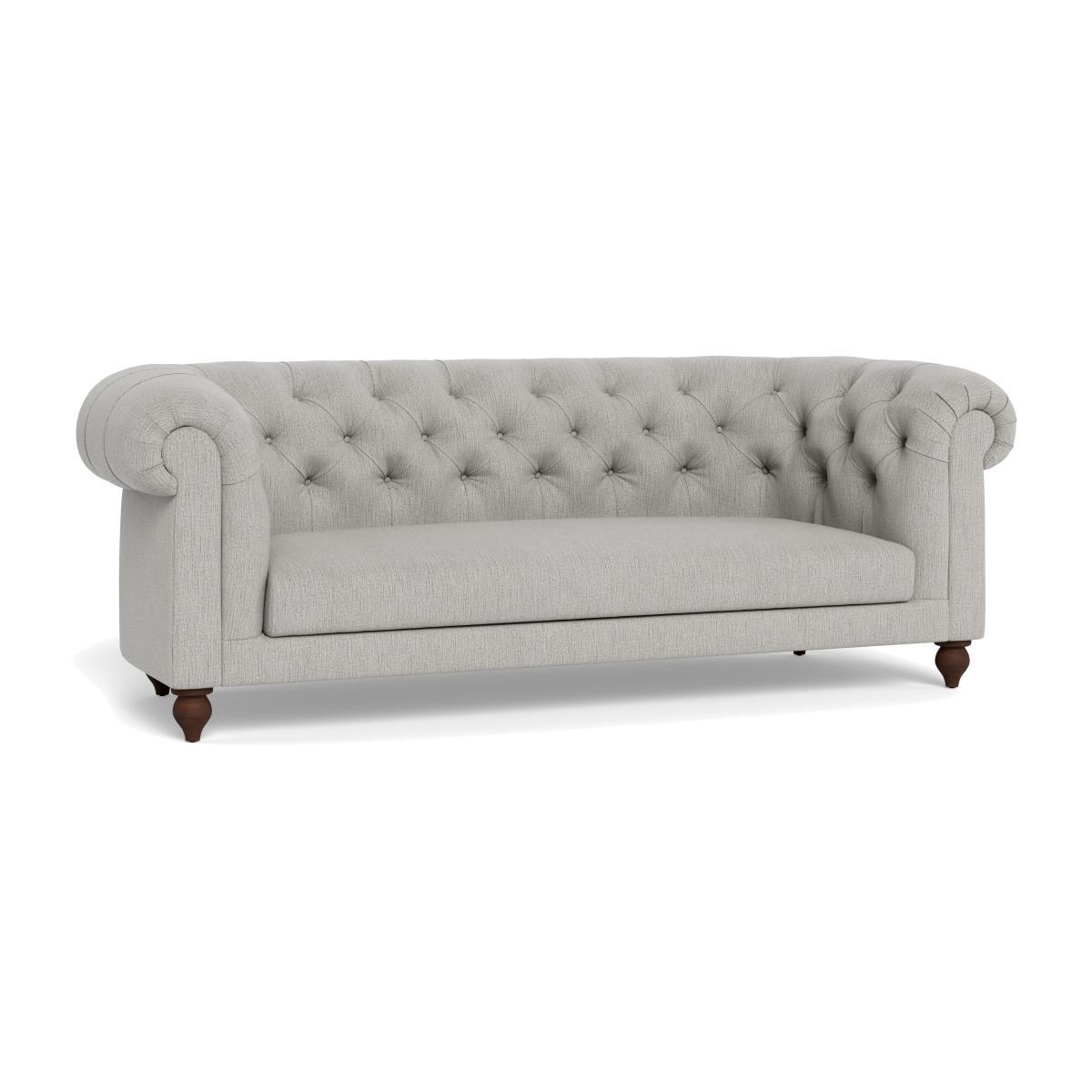 Heal's Fitzrovia 3 Seater Sofa Smart Linen Mix Silver Natural Oak Feet - Heal's UK Furniture – image 1
