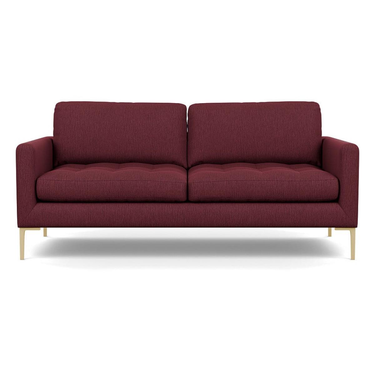 Heal's Eton 3 Seater Sofa Smart Linen Mix Maroon Brass Feet – image 2