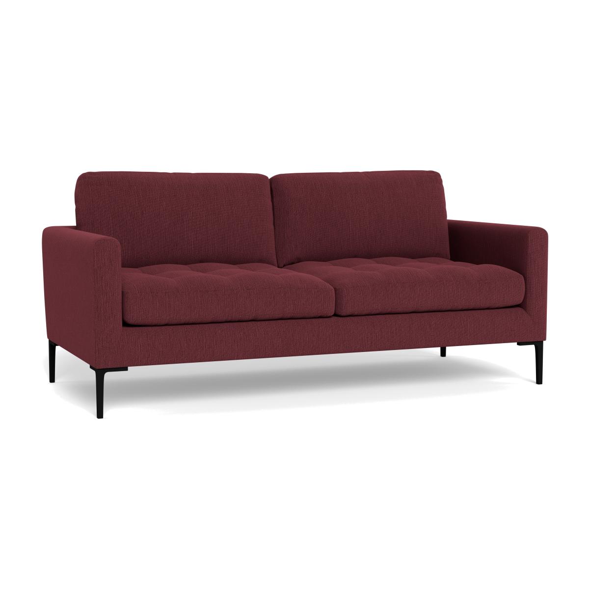 Heal's Eton 3 Seater Sofa Smart Linen Mix Maroon Brass Feet – image 1
