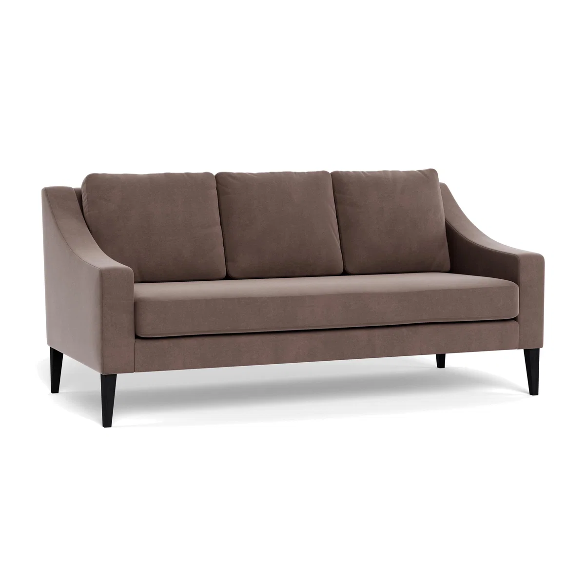Heal's Richmond 3 Seater Sofa Smart Velvet Mouse Black Feet - Heal's UK Furniture – image 1