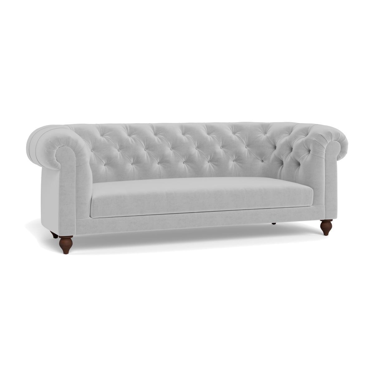 Heal's Fitzrovia 3 Seater Sofa Velvet Platinum Natural Feet - Heal's UK Furniture – image 1