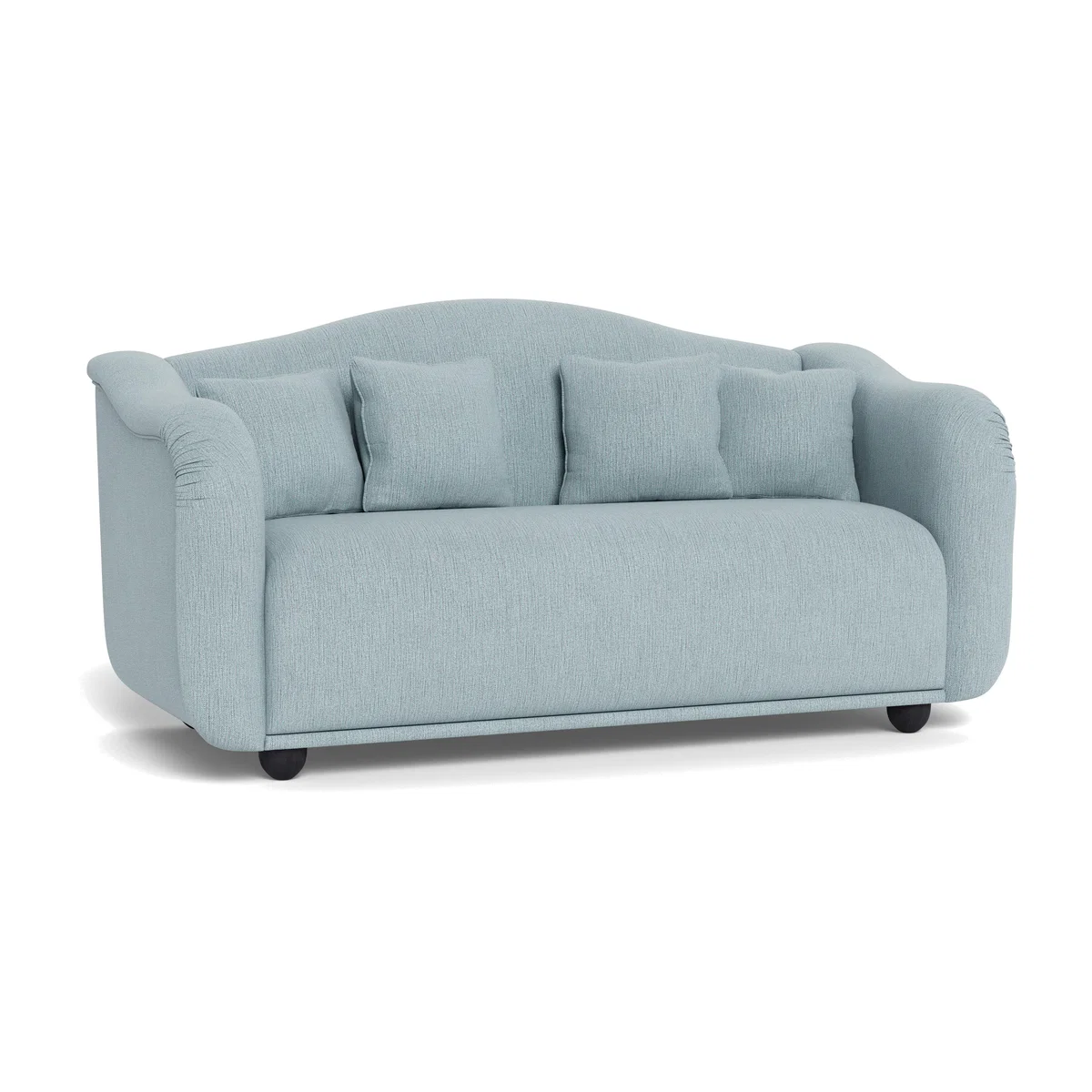 Heal's Tetbury 3 Seater Sofa Smart Linen Mix Duck Egg Black Beech Feet – image 1