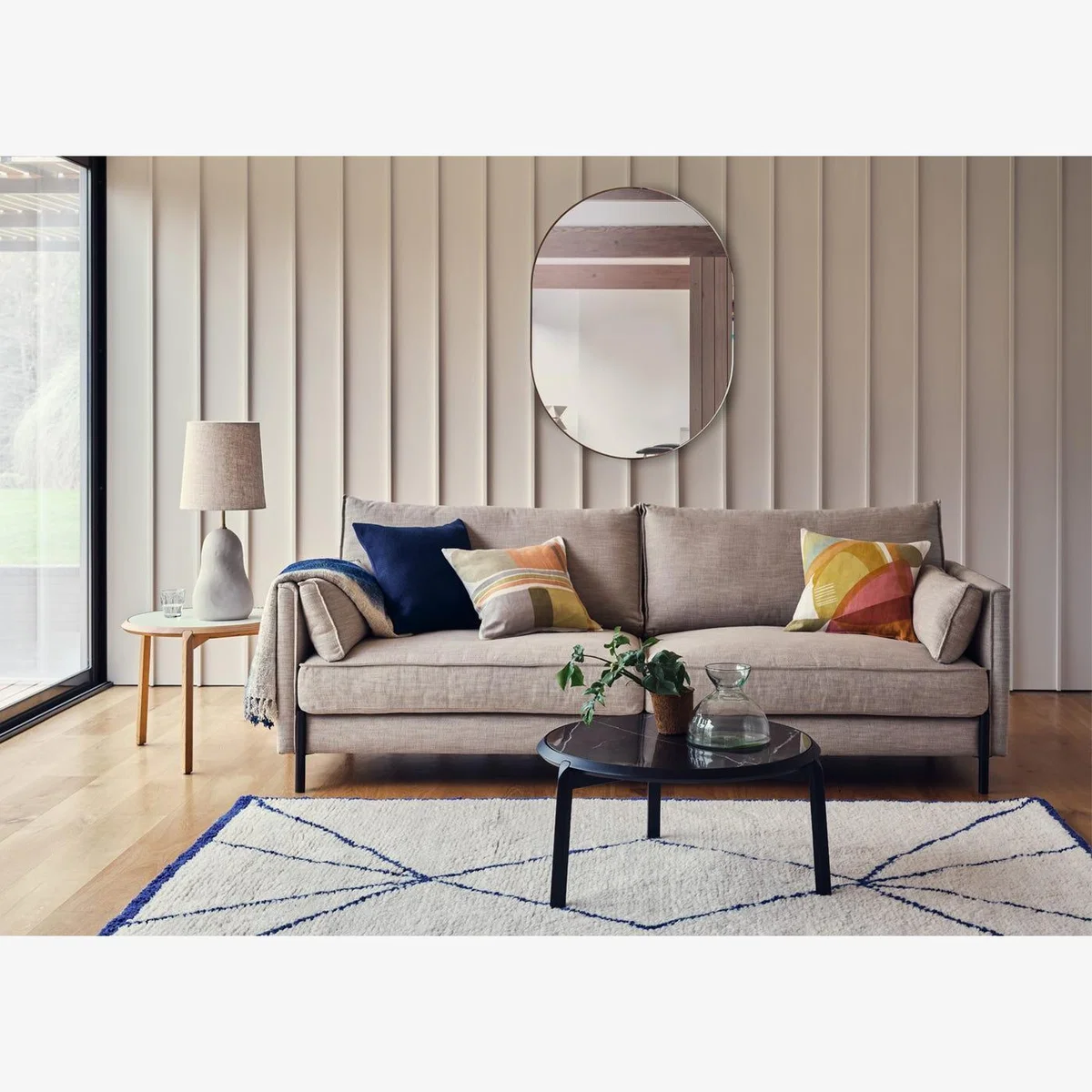 Heal's Tortona 3 Seater Sofa Velvet Teal - Heal's UK Furniture – image 1