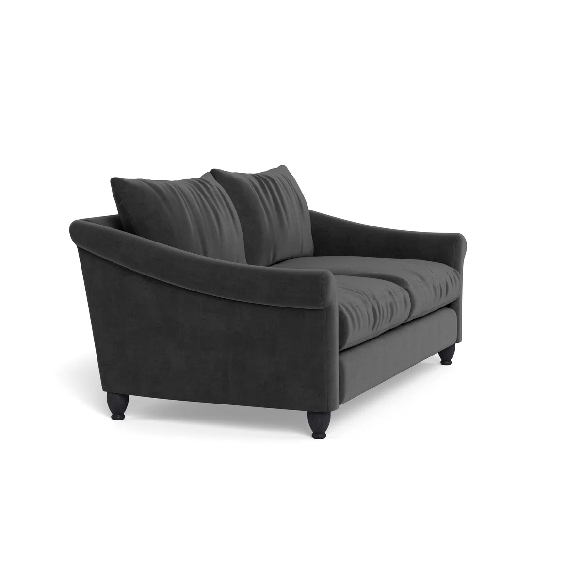 Heal's Devon 3 Seater Smart Luxe Velvet Nickel Walnut Stain Beech Feet - Heal's UK Furniture – image 2