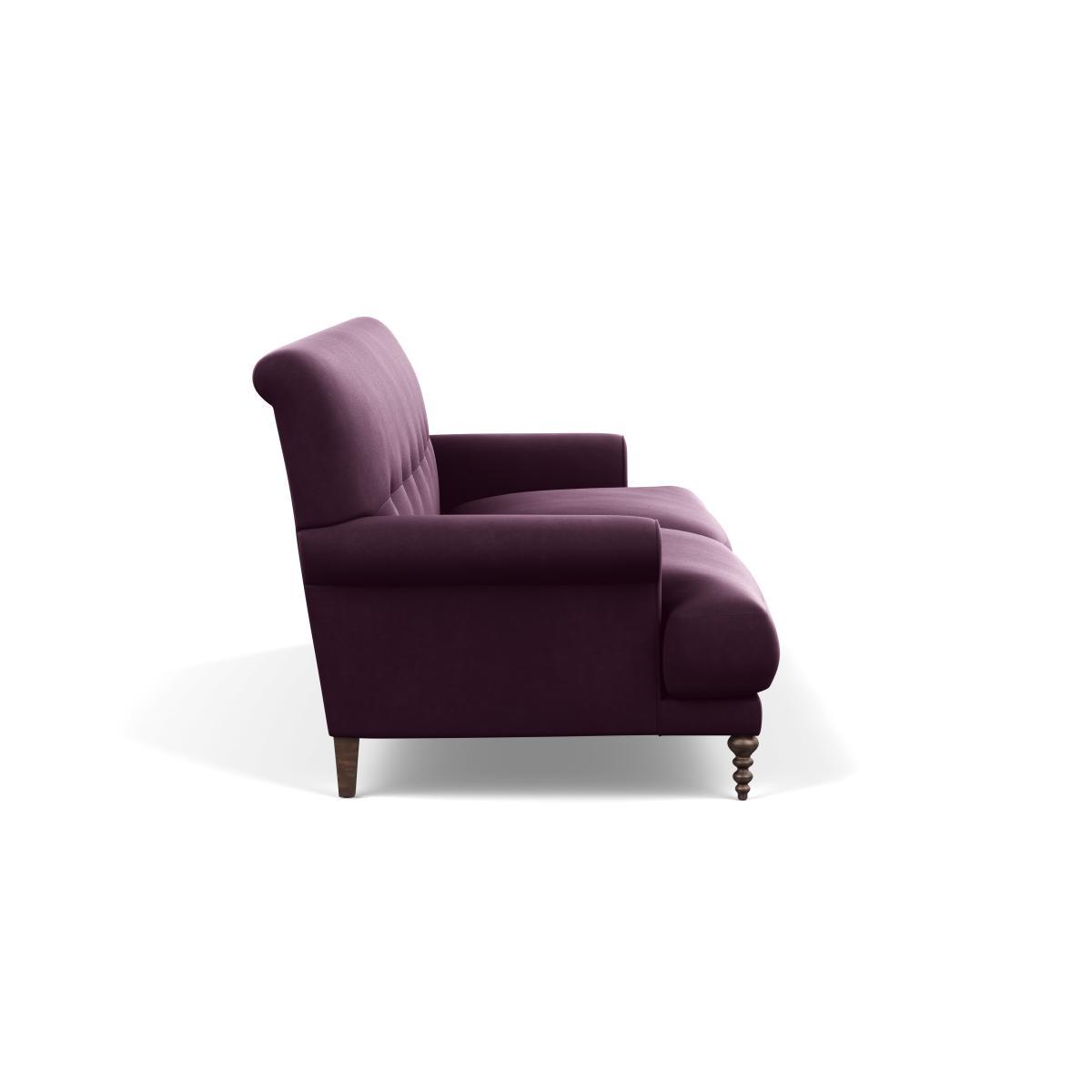 Heal's Oscar 3 Seater Informal Sofa Velvet Grape Walnut Feet - Heal's UK Furniture – image 3