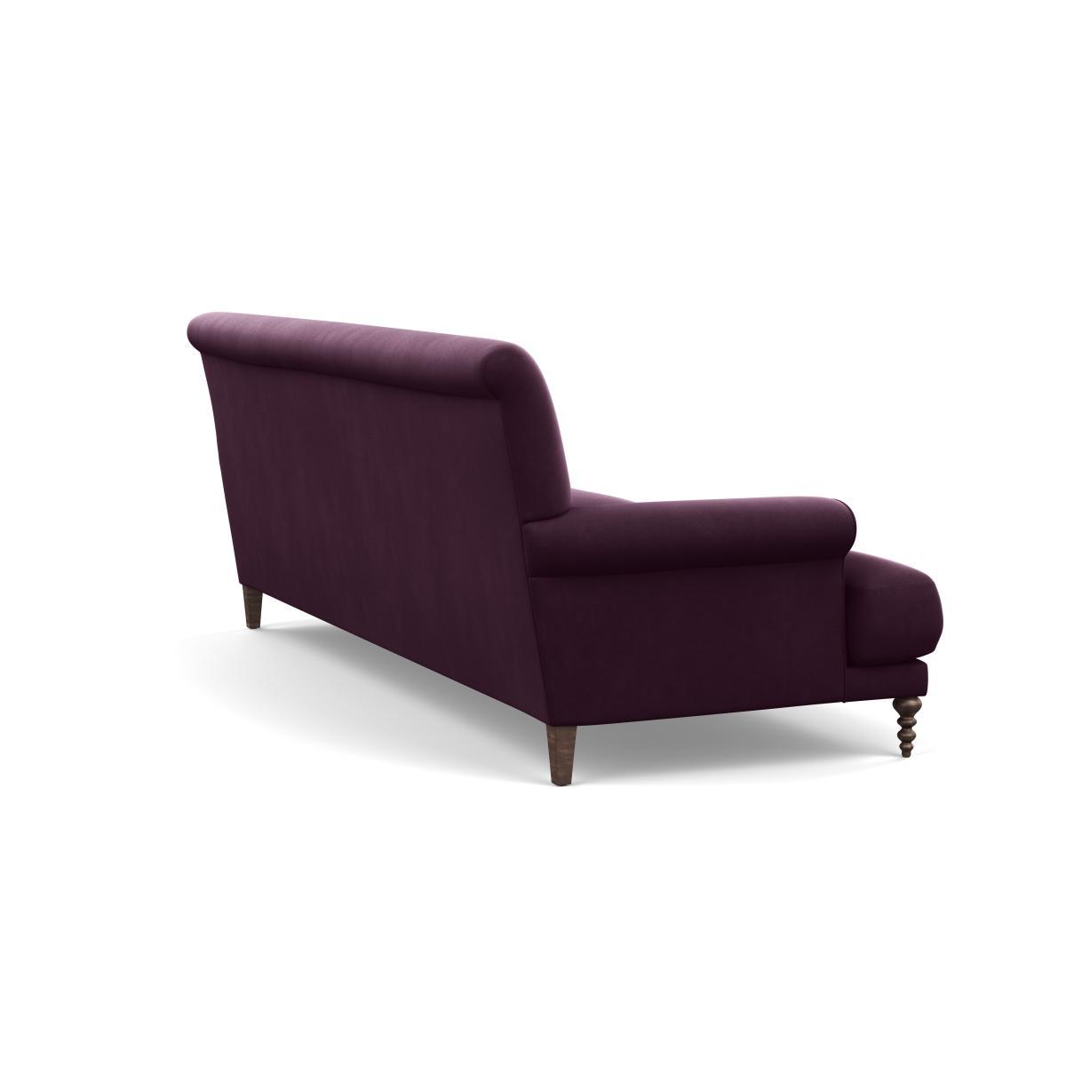 Heal's Oscar 3 Seater Informal Sofa Velvet Grape Walnut Feet - Heal's UK Furniture – image 4
