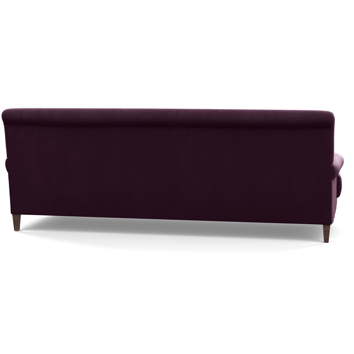 Heal's Oscar 3 Seater Informal Sofa Velvet Grape Walnut Feet - Heal's UK Furniture – image 5