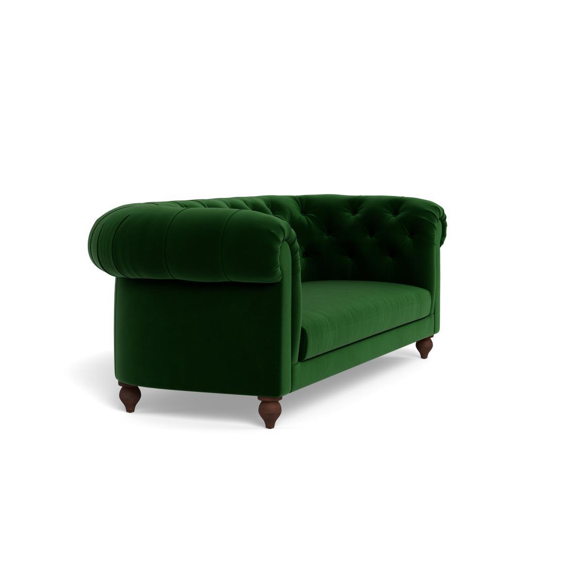 Heal's Fitzrovia 3 Seater Sofa Smart Velvet Forest Natural Feet - Heal's UK Furniture – image 2