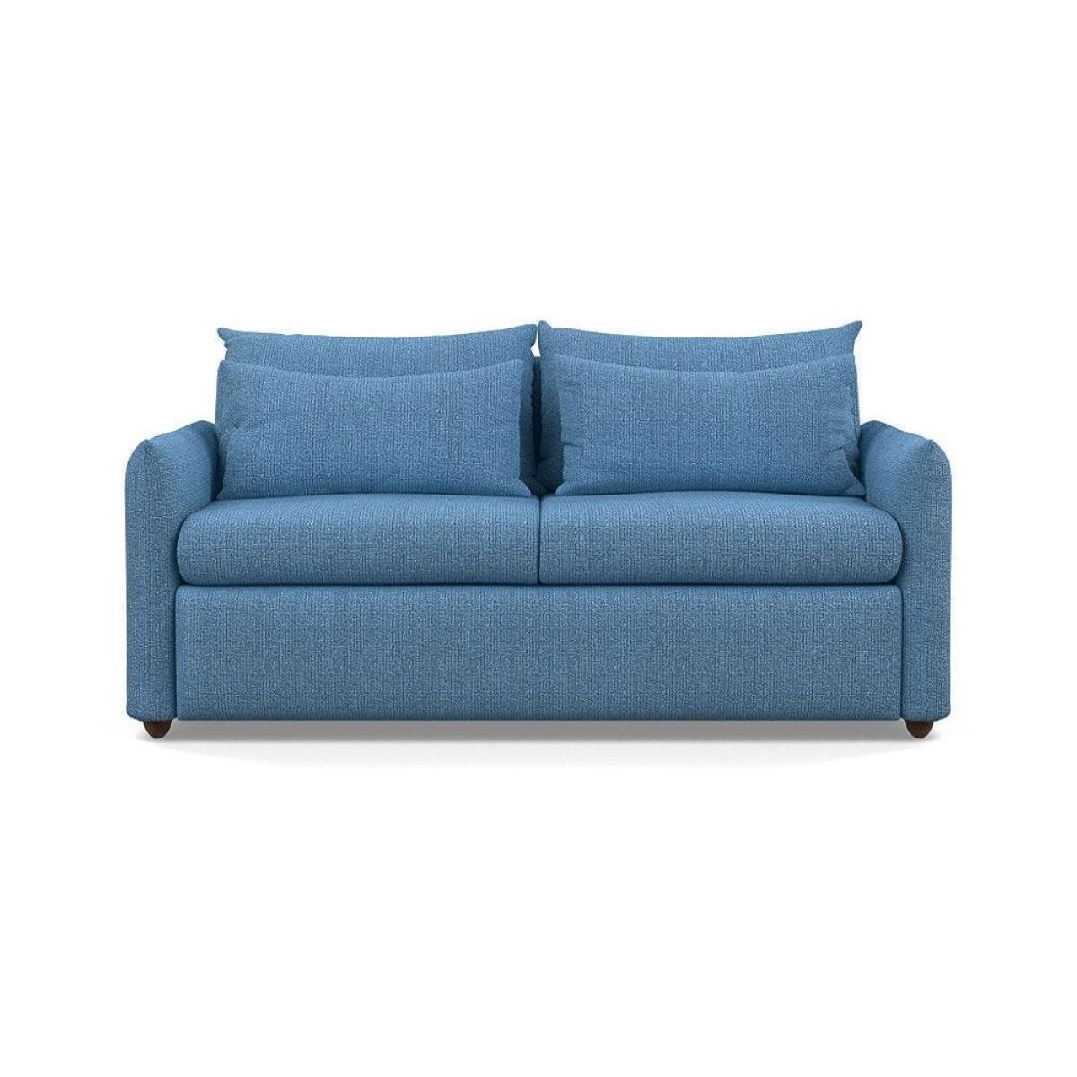 Heal's Pillow 3 Seater Sofa Smart Luxe Velvet Airforce Blue Black Feet - Heal's UK Furniture – image 11