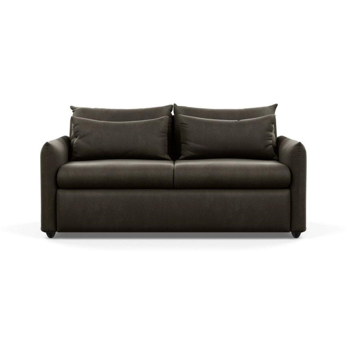 Heal's Pillow 3 Seater Sofa Smart Luxe Velvet Airforce Blue Black Feet - Heal's UK Furniture – image 14