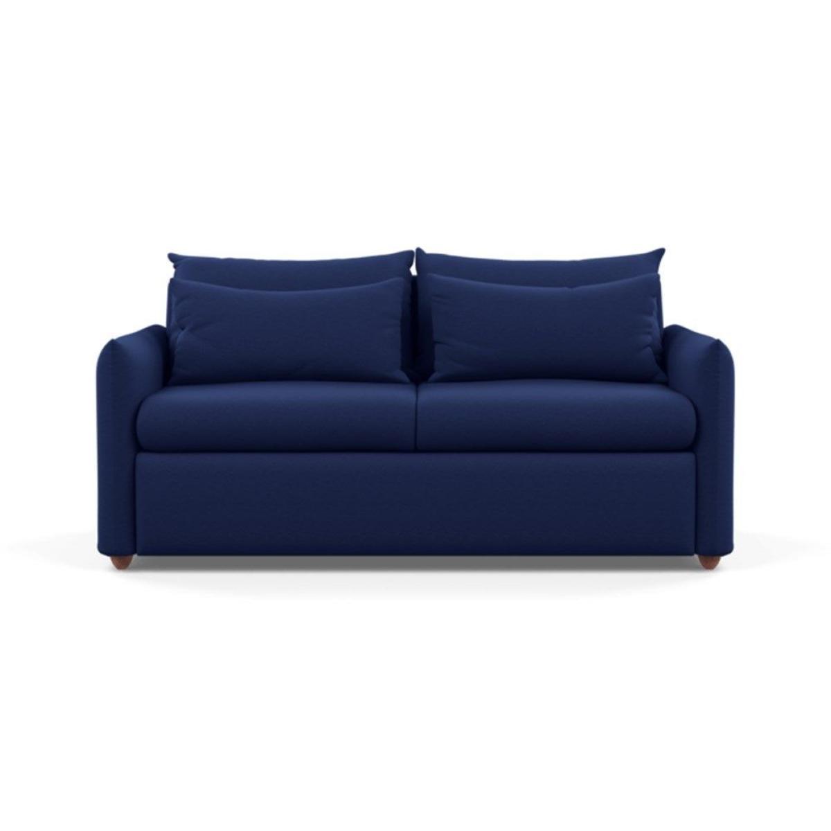 Heal's Pillow 3 Seater Sofa Smart Luxe Velvet Airforce Blue Black Feet - Heal's UK Furniture – image 17