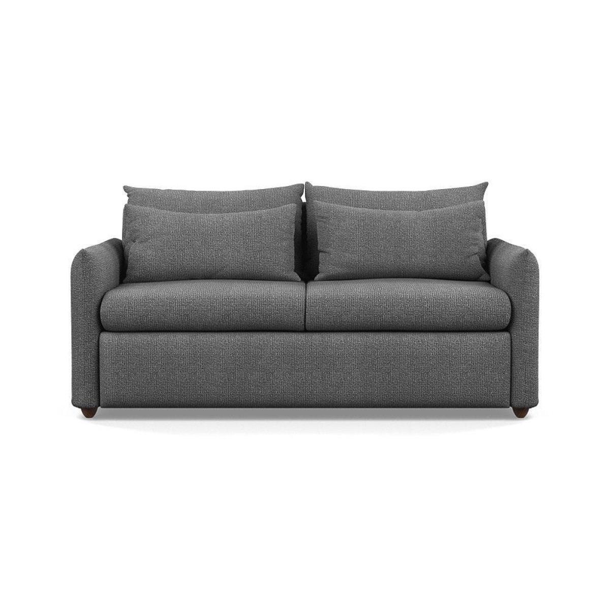 Heal's Pillow 3 Seater Sofa Smart Luxe Velvet Airforce Blue Black Feet - Heal's UK Furniture – image 25