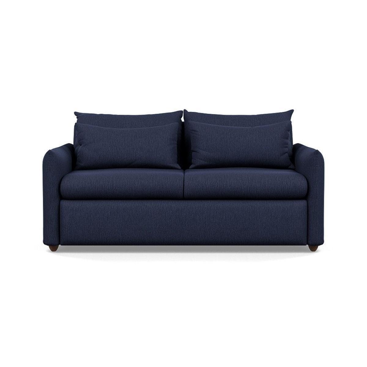 Heal's Pillow 3 Seater Sofa Smart Luxe Velvet Airforce Blue Black Feet - Heal's UK Furniture – image 49