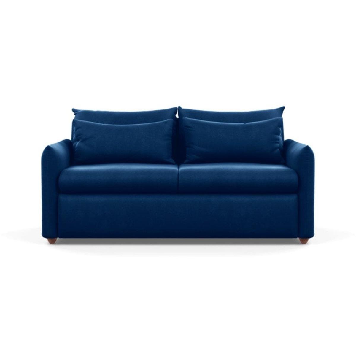 Heal's Pillow 3 Seater Sofa Smart Luxe Velvet Airforce Blue Black Feet - Heal's UK Furniture – image 55