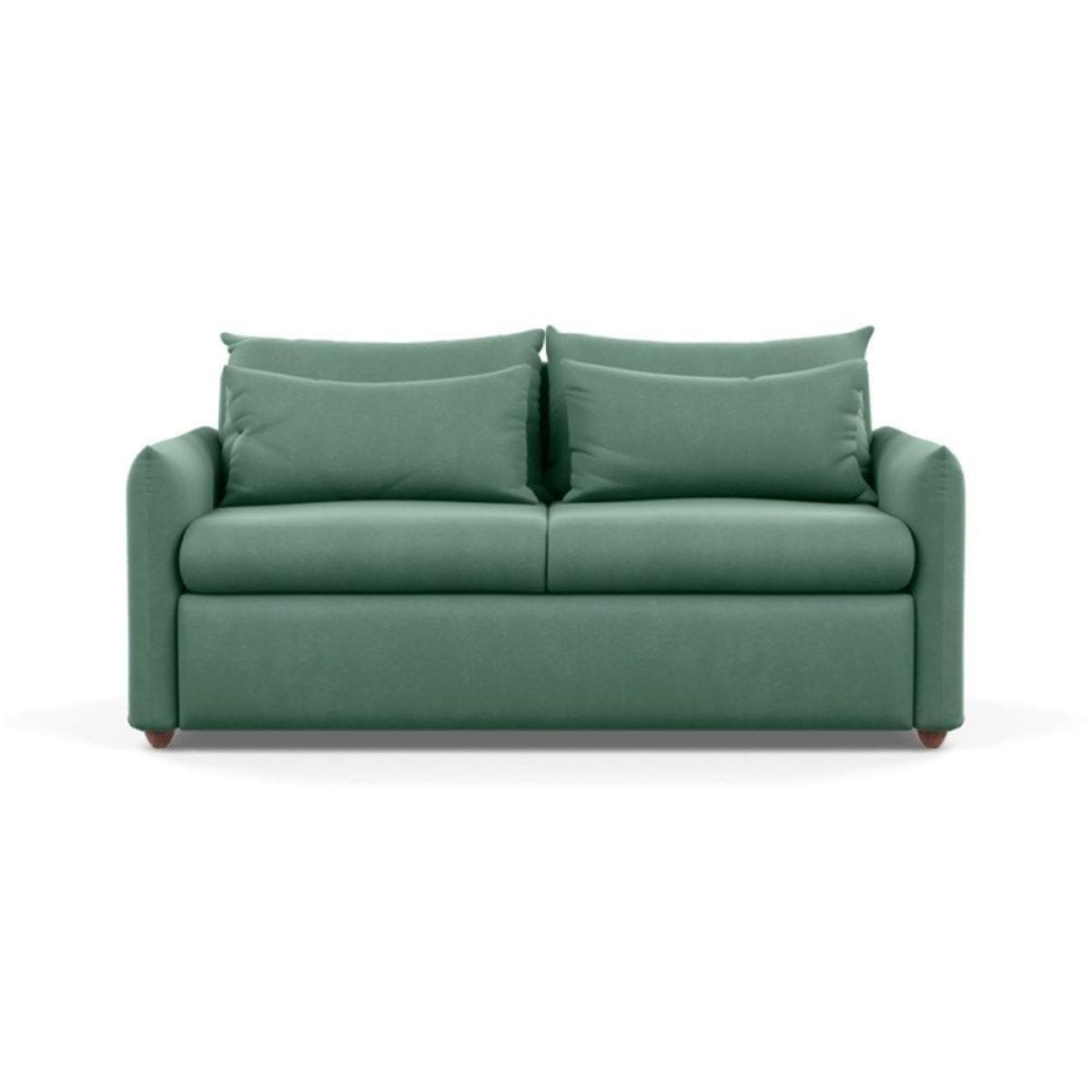 Heal's Pillow 3 Seater Sofa Smart Luxe Velvet Airforce Blue Black Feet - Heal's UK Furniture – image 7