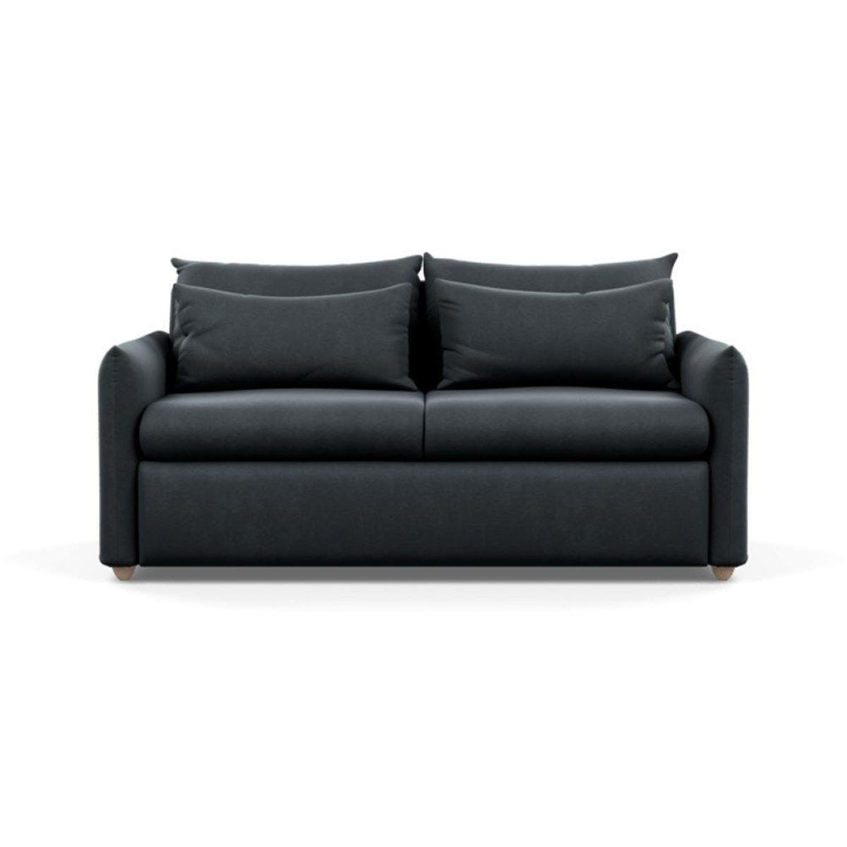 Heal's Pillow 3 Seater Sofa Smart Luxe Velvet Airforce Blue Black Feet - Heal's UK Furniture – image 10