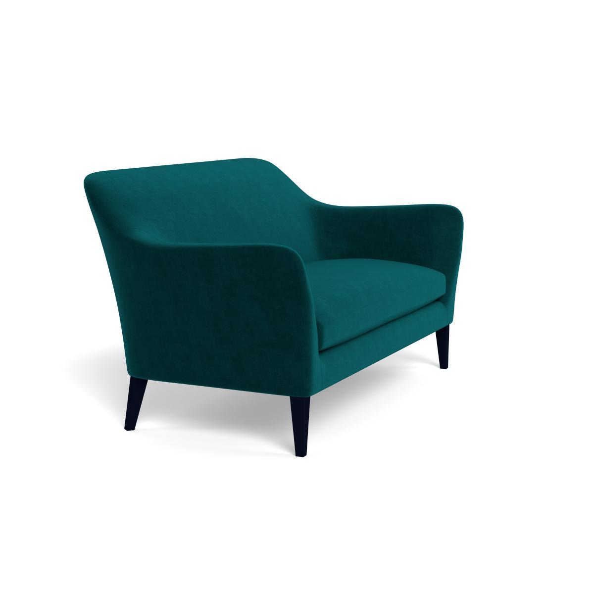 Heal's Wallis 3 Seater Sofa Smart Luxe Velvet Ocean Black Feet - Heal's UK Furniture – image 2