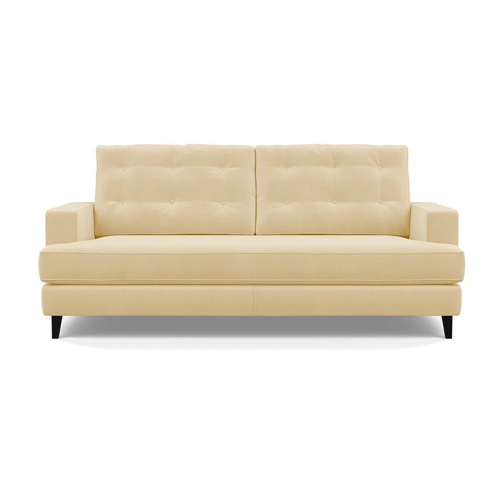 Heal's Mistral 3 Seater Sofa Smart Luxe Velvet Biscuit Black Feet – image 2