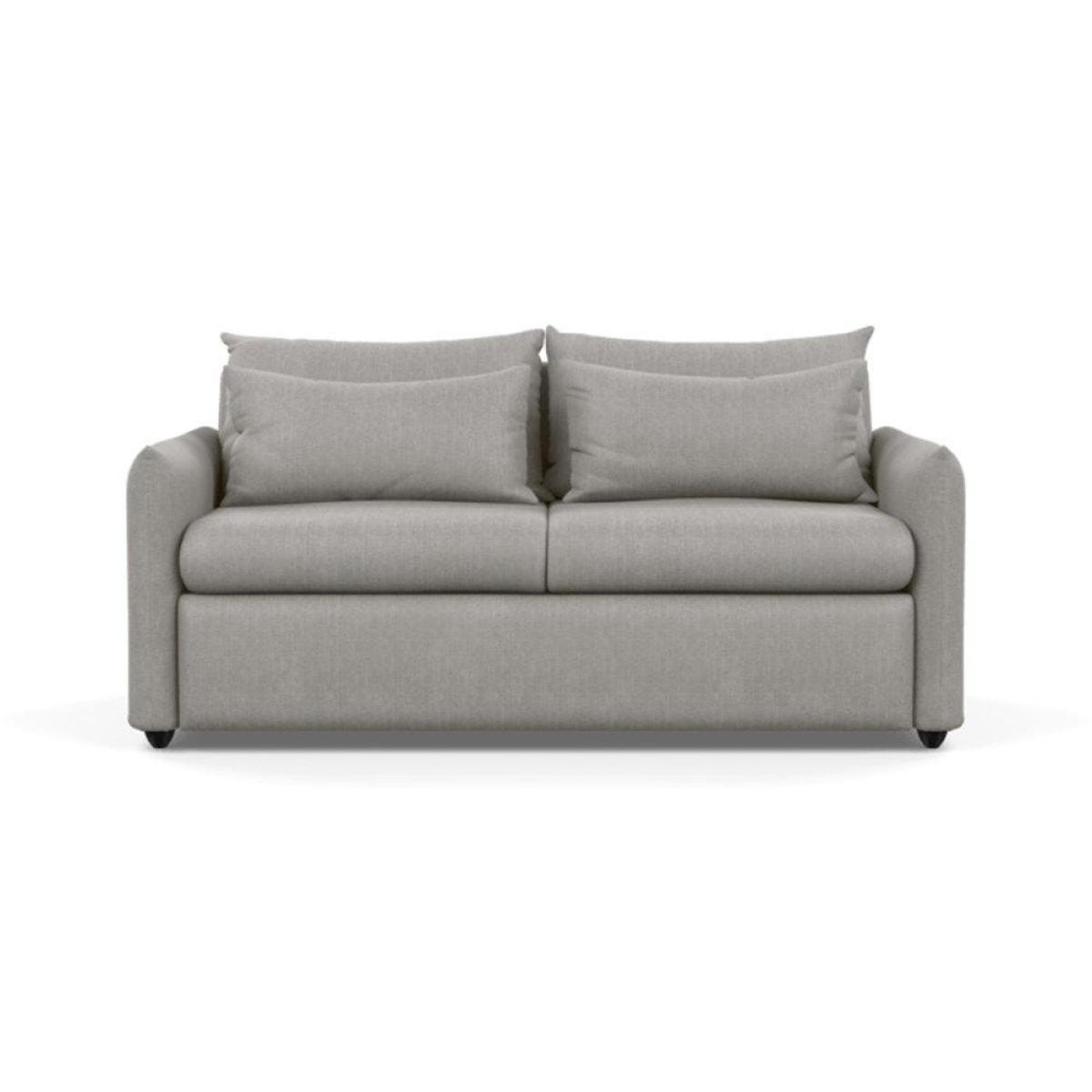 Heal's Pillow 3 Seater Sofa Bed Smart Linen Navy Stained Oak Feet - Heal's UK Furniture – image 11