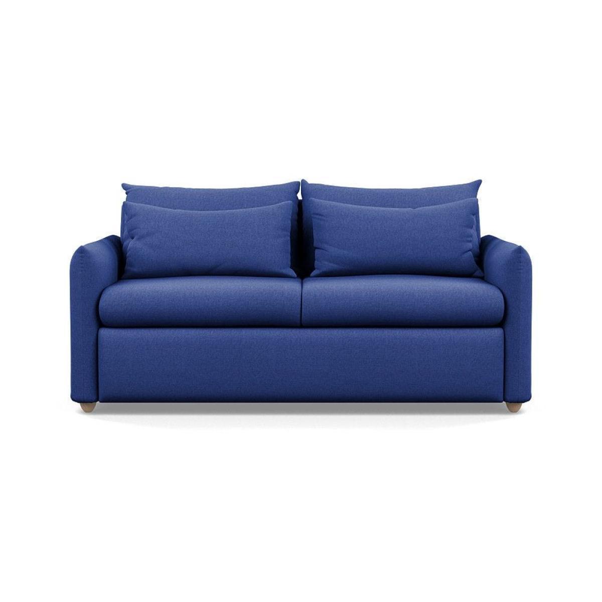 Heal's Pillow 3 Seater Sofa Bed Smart Linen Navy Stained Oak Feet - Heal's UK Furniture – image 15