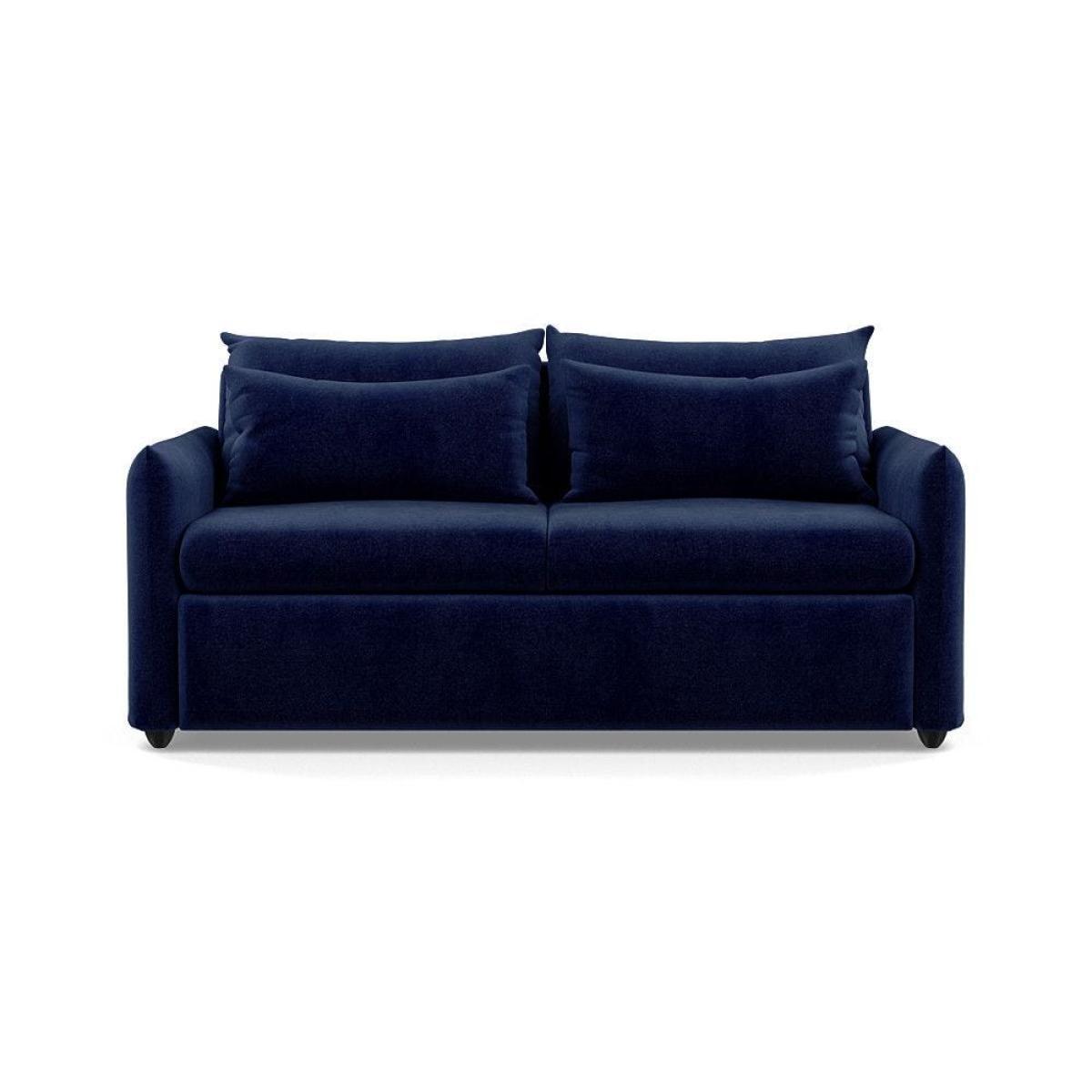 Heal's Pillow 3 Seater Sofa Bed Smart Linen Navy Stained Oak Feet - Heal's UK Furniture – image 18