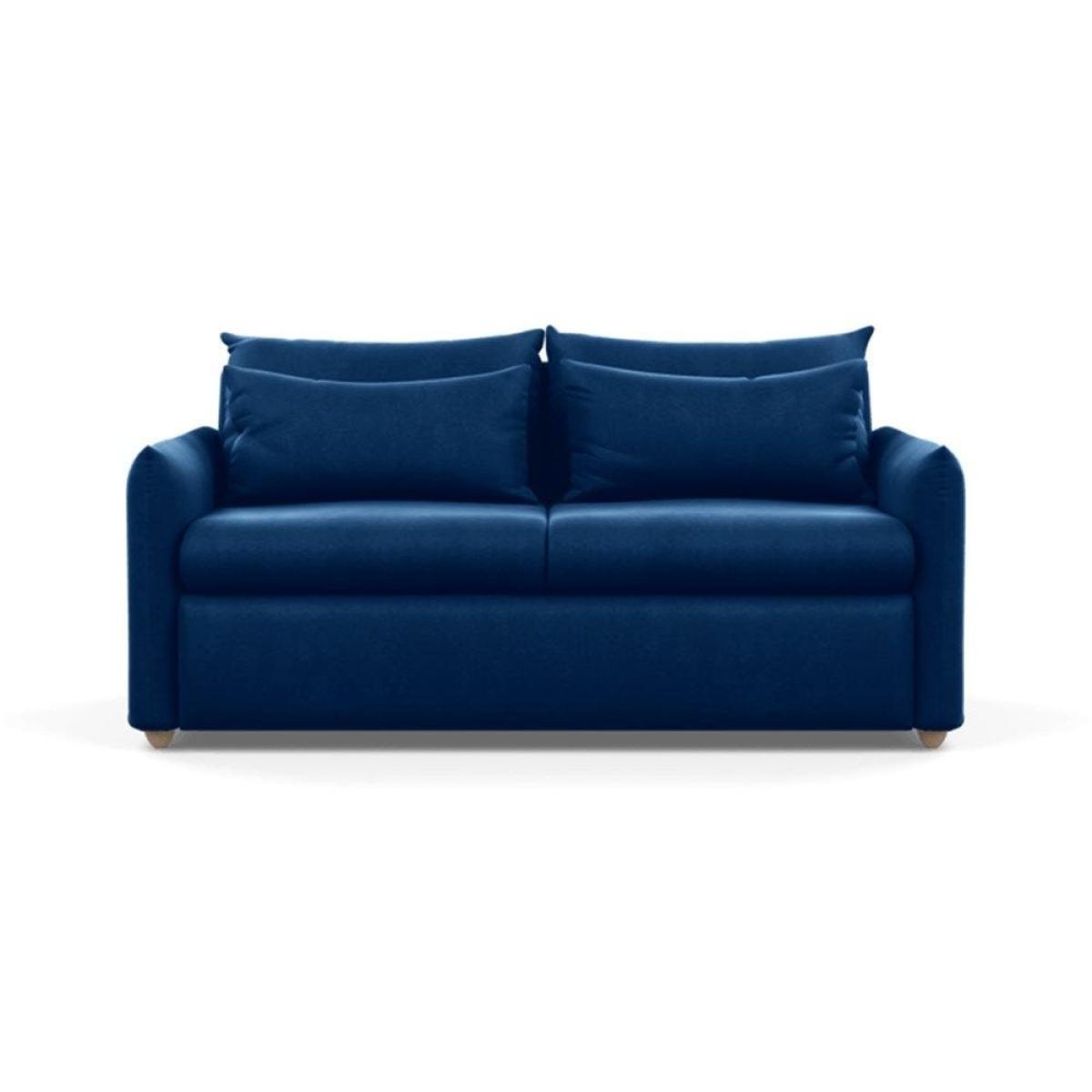 Heal's Pillow 3 Seater Sofa Bed Smart Linen Navy Stained Oak Feet - Heal's UK Furniture – image 19