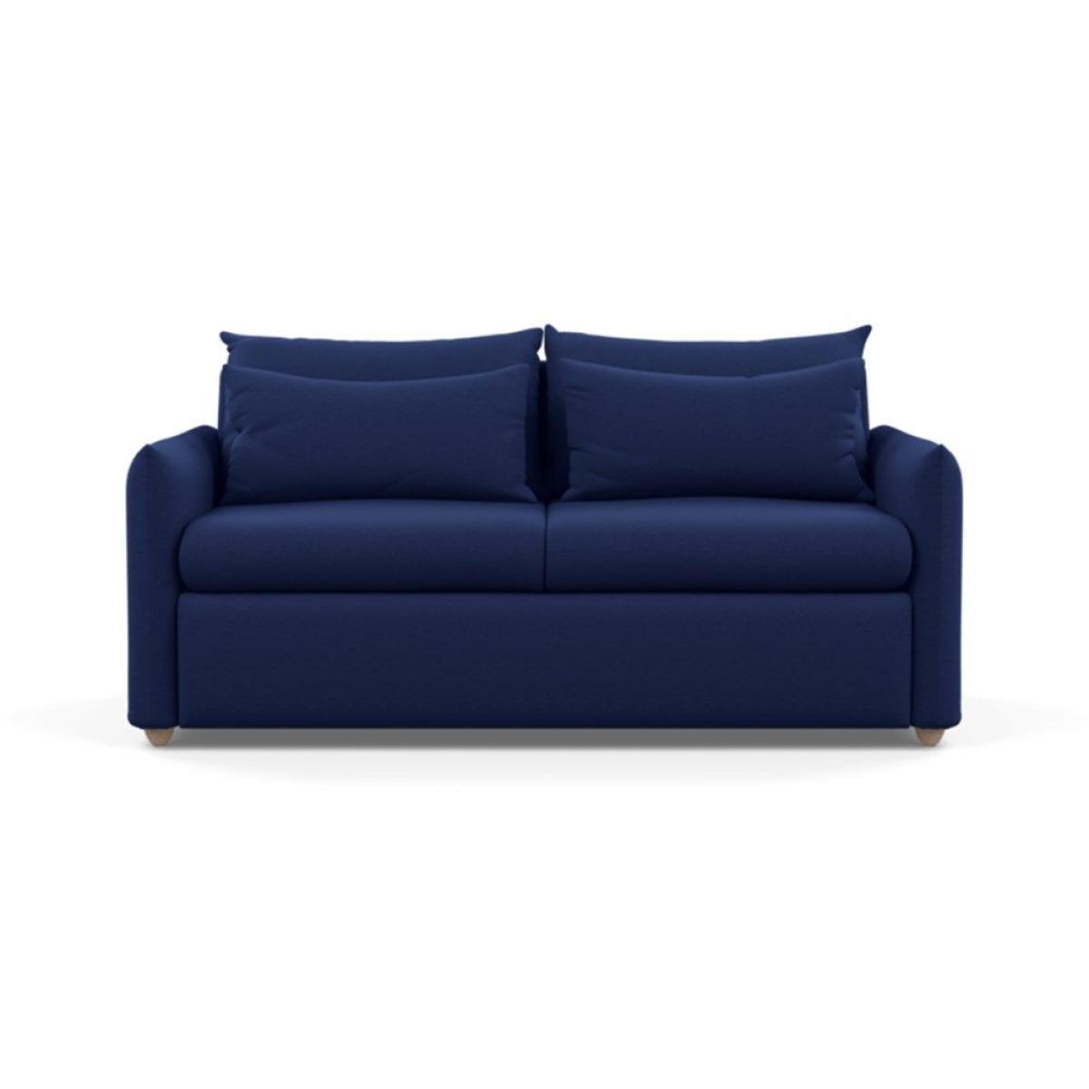 Heal's Pillow 3 Seater Sofa Bed Smart Linen Navy Stained Oak Feet - Heal's UK Furniture – image 3